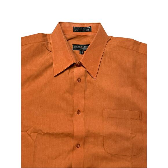 Daniel Ellissa Long Sleeve French Cuff Button Up Shirt 171/2 34-35 brown squash - Picture 4 of 11